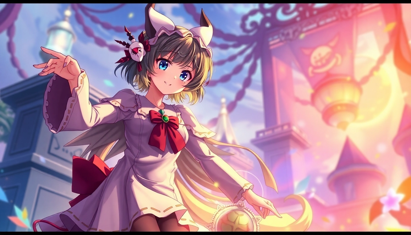 AI hentai generator creating a vibrant anime character in a fantasy scene with detailed expressions and dynamic pose.