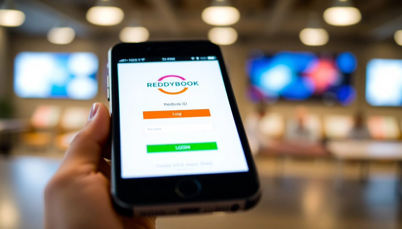 Reddybook ID digital access interface on smartphone showing quick registration and login options for online sports betting in India.