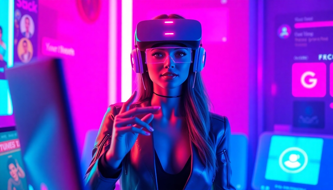 Detailed illustration showcasing a realistic nsfw ai chatbot with a seductive AI avatar engaging in an unfiltered conversation, highlighting intimacy and customization features.