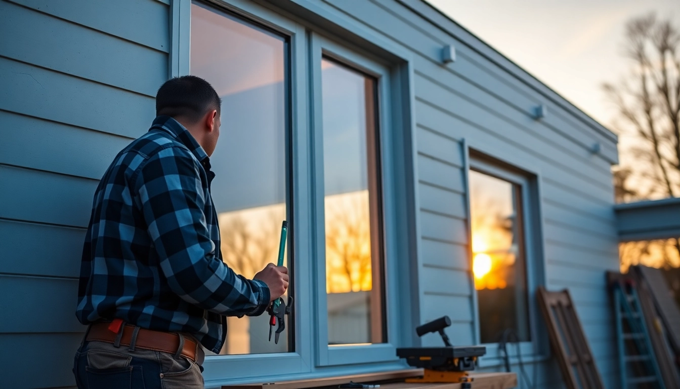 Professional Window Installers Near Me installing energy-efficient windows in a sunlit home.
