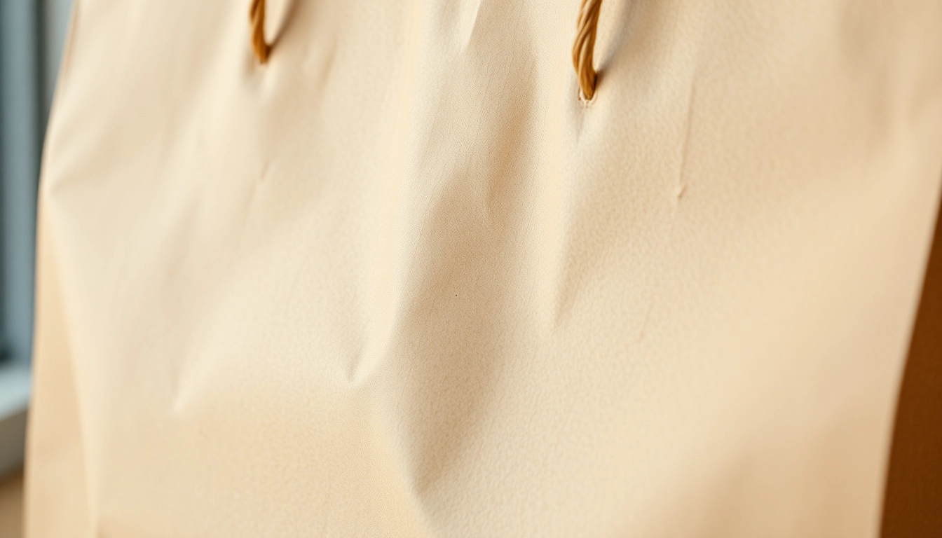 High-quality torba papierowa on a table being filled with fresh bakery products, emphasizing