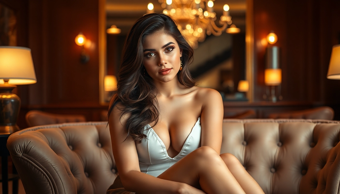 Professional escort woman offering discreet services in a sophisticated setting