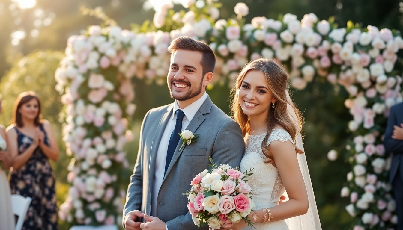 Engaging eskuvo fotozas capturing joyful moments of a couple during outdoor wedding celebration